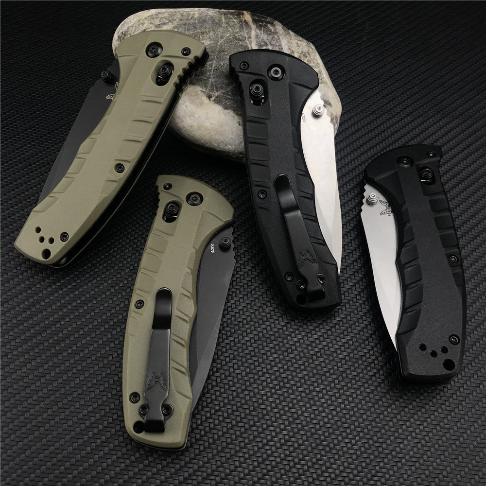 Benchmade - Turret 980 Benchmade Tactical Folding Knife CPM-S30V Drop-Point Blade Hunting Survival Edc Tool Manual Open Full Serrated Blade Pocket Knife
