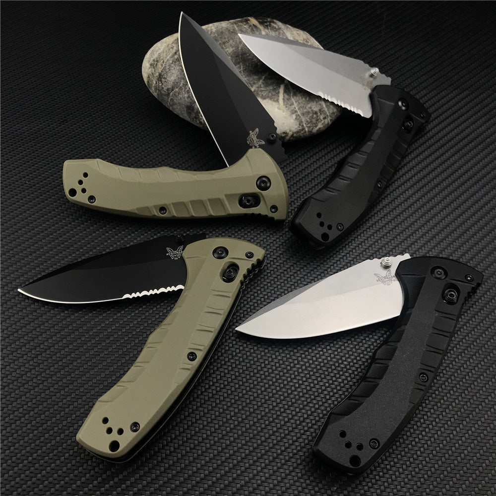 Benchmade - Turret 980 Benchmade Tactical Folding Knife CPM-S30V Drop-Point Blade Hunting Survival Edc Tool Manual Open Full Serrated Blade Pocket Knife
