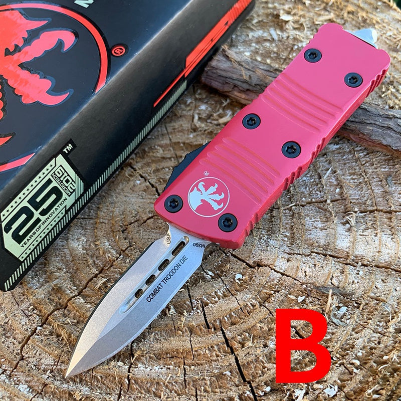 2022 New Microtech Mini OTF Automatic Knife 5.5'' Matte Danto D2 Steel Blade Aluminum Handle Outdoor Camping Hunting Knife Tactical Knife EDC Pocket Knife