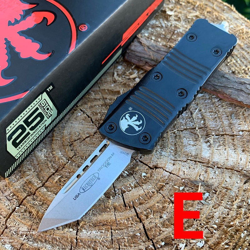 2022 New Microtech Mini OTF Automatic Knife 5.5'' Matte Danto D2 Steel Blade Aluminum Handle Outdoor Camping Hunting Knife Tactical Knife EDC Pocket Knife