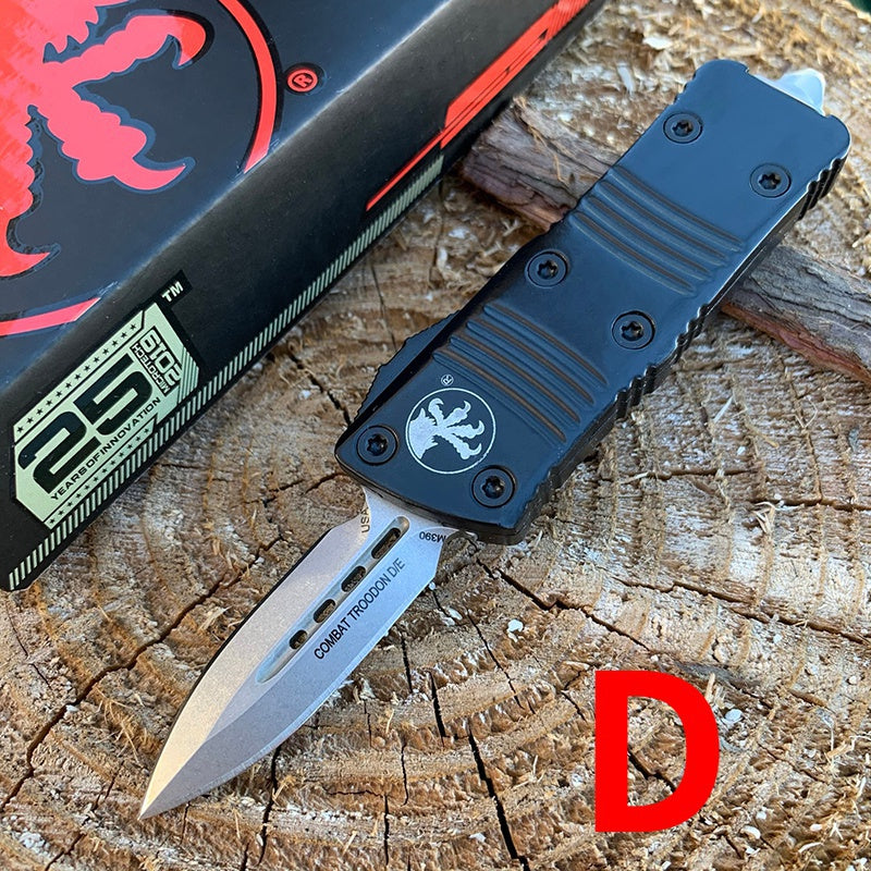 2022 New Microtech Mini OTF Automatic Knife 5.5'' Matte Danto D2 Steel Blade Aluminum Handle Outdoor Camping Hunting Knife Tactical Knife EDC Pocket Knife