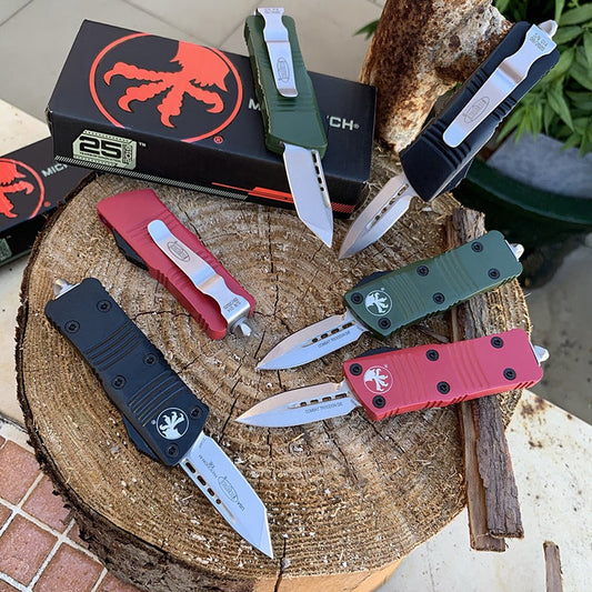 2022 New Microtech Mini OTF Automatic Knife 5.5'' Matte Danto D2 Steel Blade Aluminum Handle Outdoor Camping Hunting Knife Tactical Knife EDC Pocket Knife