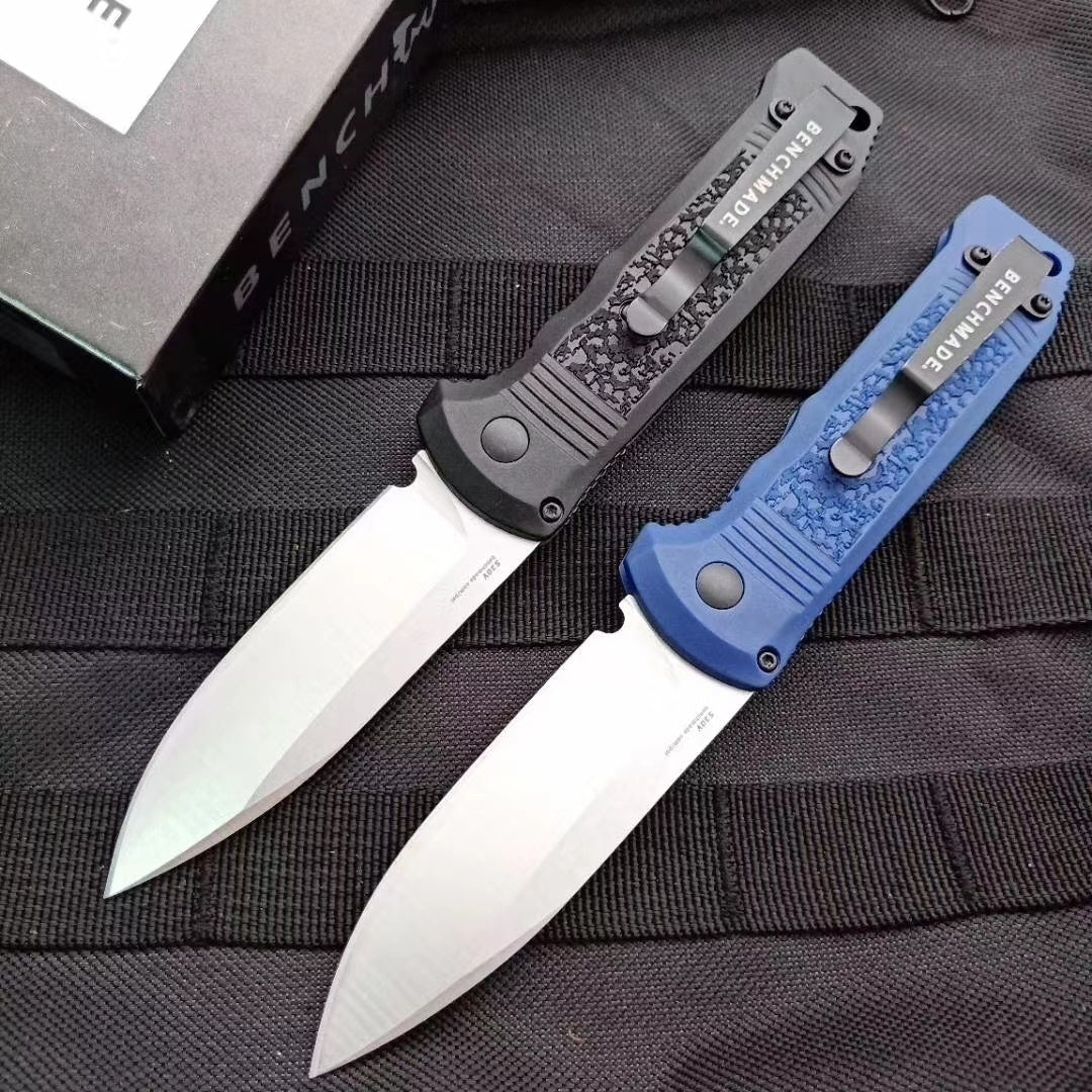 Benchmade 4400-1 Casbah AUTO Folding Spring Knife 3.4" Satin S30V Drop Point Blade,  Textured Grivory Handles Tactical Hunting Camping Pocket Knife