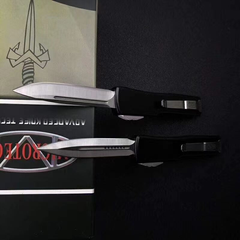 Microtech 147-10APOD UTX-70 AUTO OTF Knife 2.41" Apocalyptic Double Edge Dagger Blade, OD Green Aluminum Handles，Outdoor Camping Tool