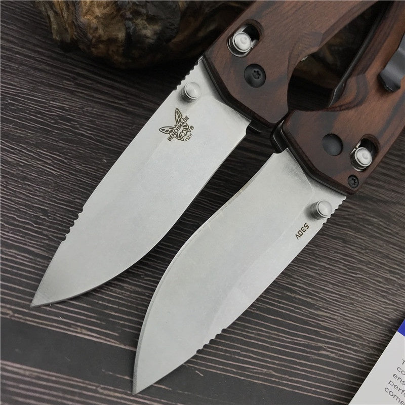 Newset Hot Benchmade 15031-2 Hunt North Fork Folding Knife 2.97" S30V Blade Stabilized Wood Handles Camping Hunting EDC Knife