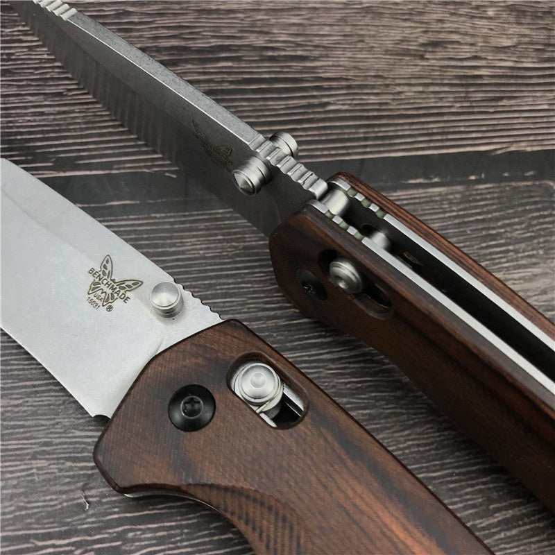 Newset Hot Benchmade 15031-2 Hunt North Fork Folding Knife 2.97" S30V Blade Stabilized Wood Handles Camping Hunting EDC Knife
