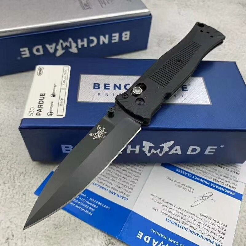 Benchmade 530BK Pardue Axis Lock Spear Point Grivory Handles - Tactical Camping Hunting Folding Pocket Knife