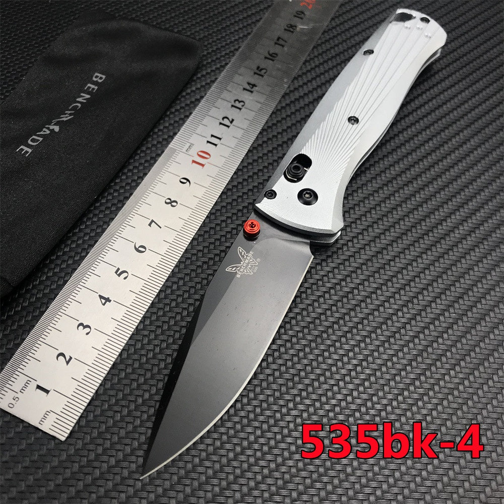 2022 New Benchmade 535BK-4 Bugout AXIS Folding Knife 3.24"" M390 Black DLC Plain Blade, Black Machined Aluminum Handles,Outdoor Camping Portable Knives,Man Pocket Hunting Knife