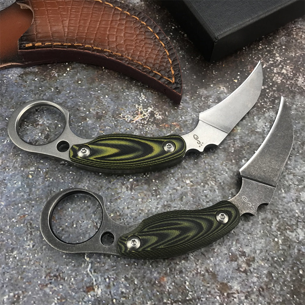 CSGO Tactical Claw Karambit Knife G10 Handle Hunting Fighting Fixed Blade Knife Survival Gear Durable Camping Tools Gift Sheath