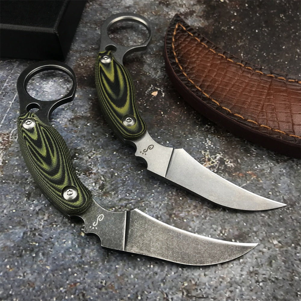 CSGO Tactical Claw Karambit Knife G10 Handle Hunting Fighting Fixed Blade Knife Survival Gear Durable Camping Tools Gift Sheath