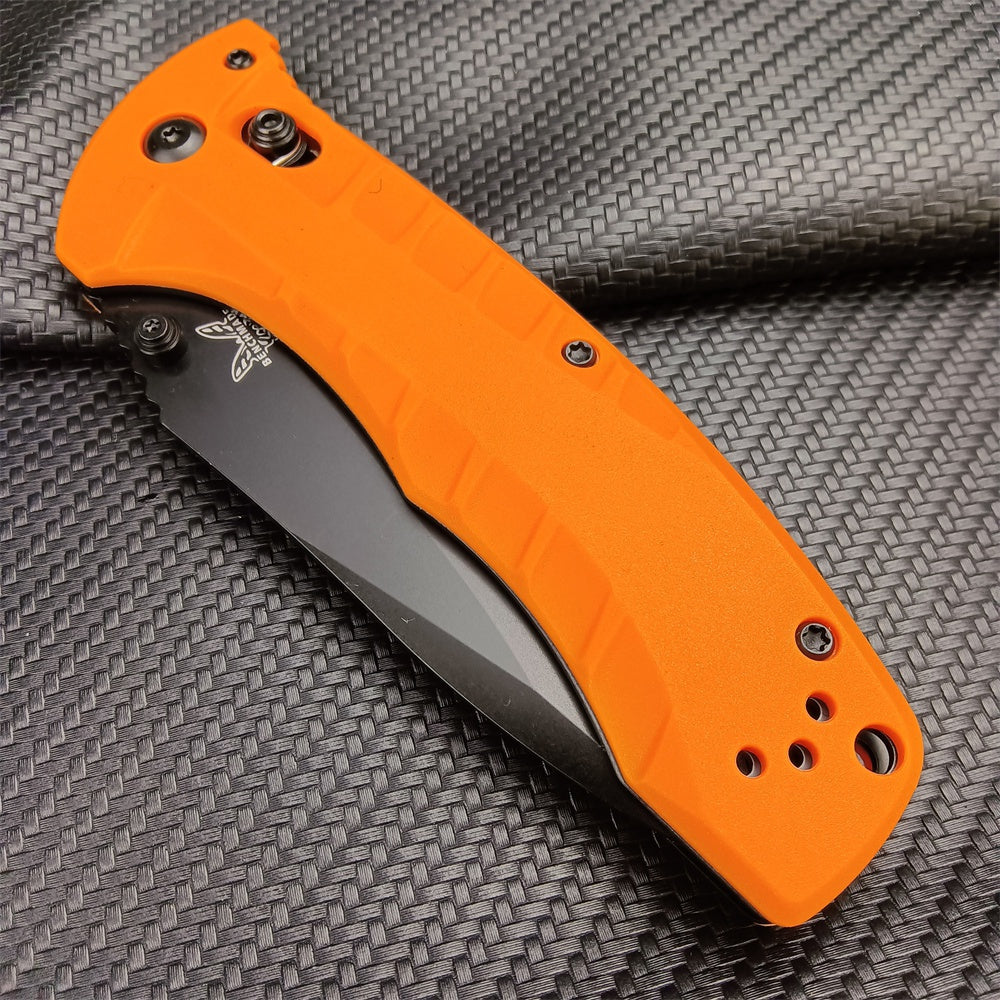 Tactical Benchmade - Turret 980, Pocket EDC Folding Knife, CPM-S30V Drop-Point Blade, Manual Open, Axis Locking Mechanism，Coated, Serrated, 980SBK Turret Assisted Knives Outdoor Camping Survival Tool