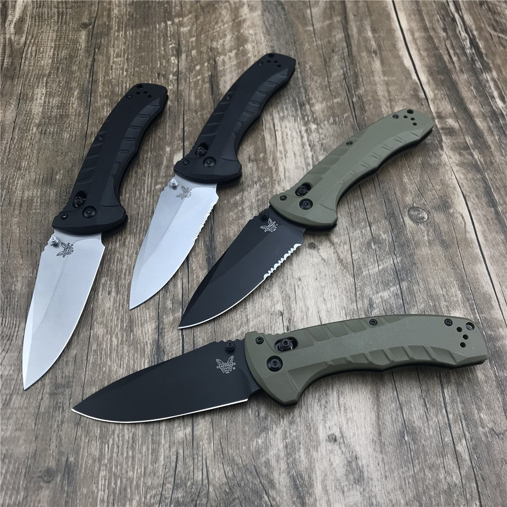Tactical Benchmade - Turret 980, Pocket EDC Folding Knife, CPM-S30V Drop-Point Blade, Manual Open, Axis Locking Mechanism，Coated, Serrated, 980SBK Turret Assisted Knives Outdoor Camping Survival Tool