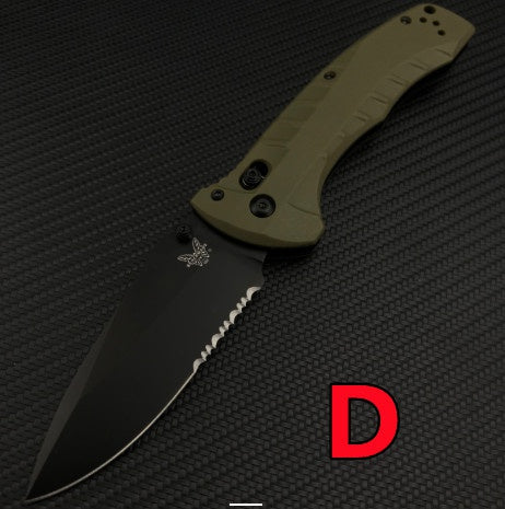Tactical Benchmade - Turret 980, Pocket EDC Folding Knife, CPM-S30V Drop-Point Blade, Manual Open, Axis Locking Mechanism，Coated, Serrated, 980SBK Turret Assisted Knives Outdoor Camping Survival Tool