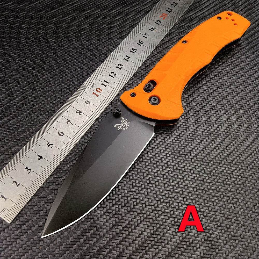 Tactical Benchmade - Turret 980, Pocket EDC Folding Knife, CPM-S30V Drop-Point Blade, Manual Open, Axis Locking Mechanism，Coated, Serrated, 980SBK Turret Assisted Knives Outdoor Camping Survival Tool