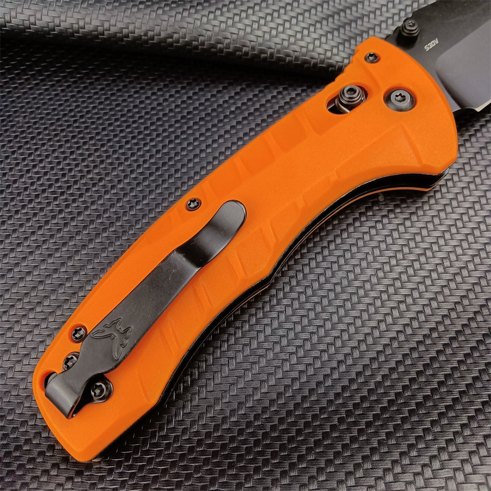 Tactical Benchmade - Turret 980, Pocket EDC Folding Knife, CPM-S30V Drop-Point Blade, Manual Open, Axis Locking Mechanism，Coated, Serrated, 980SBK Turret Assisted Knives Outdoor Camping Survival Tool