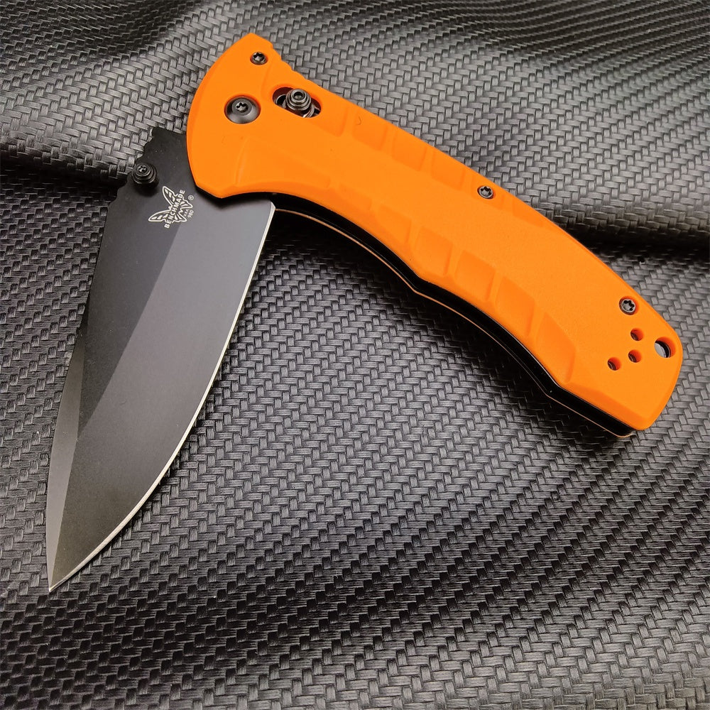 Tactical Benchmade - Turret 980, Pocket EDC Folding Knife, CPM-S30V Drop-Point Blade, Manual Open, Axis Locking Mechanism，Coated, Serrated, 980SBK Turret Assisted Knives Outdoor Camping Survival Tool