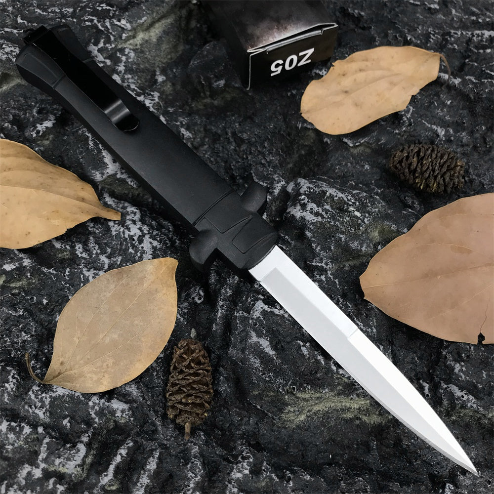 AUTO OTF Italy Italy Stiletto Spring Assisted Open Knife 440C Switchblade ABS Handle Knives Straight Out Dagger Tactical EDC Pocket Tools