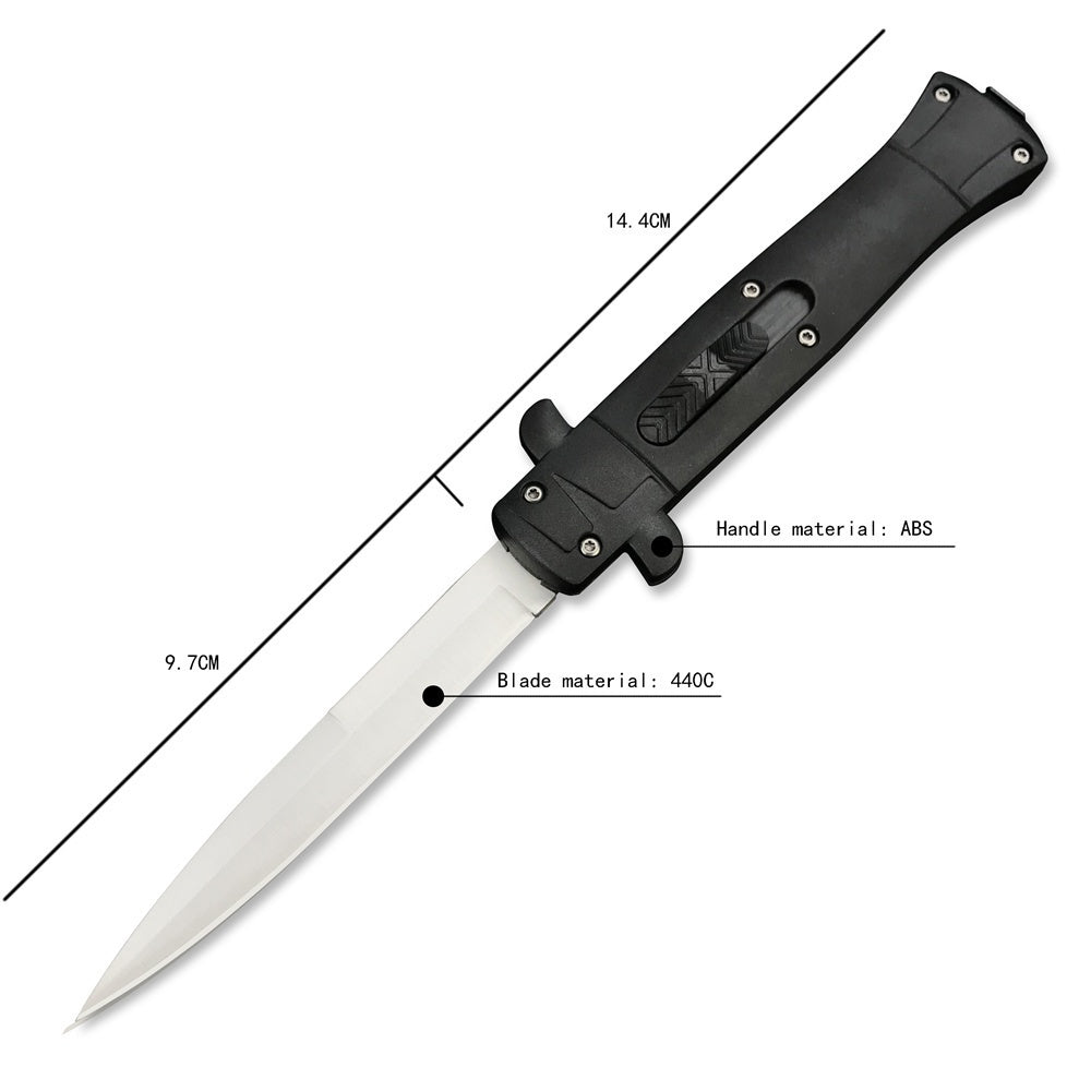 AUTO OTF Italy Italy Stiletto Spring Assisted Open Knife 440C Switchblade ABS Handle Knives Straight Out Dagger Tactical EDC Pocket Tools