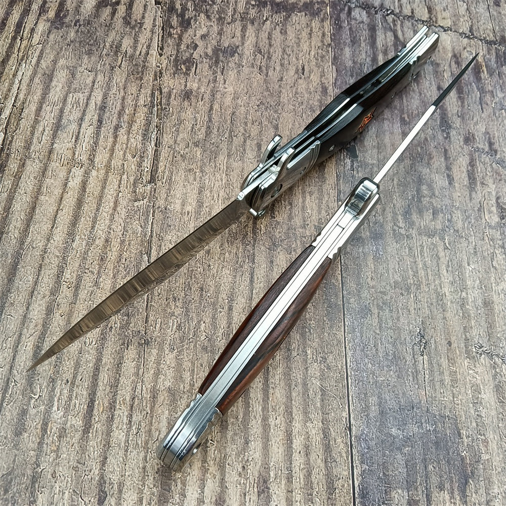 2022 New Russia Finka NKVD KGB AUTO OTF Stiletto Italian Style Automatic Knife AKC Spring Assisted Side Jump Knife Flick Knife 440C Stainless Steel Blade Camping Hunting  Knives