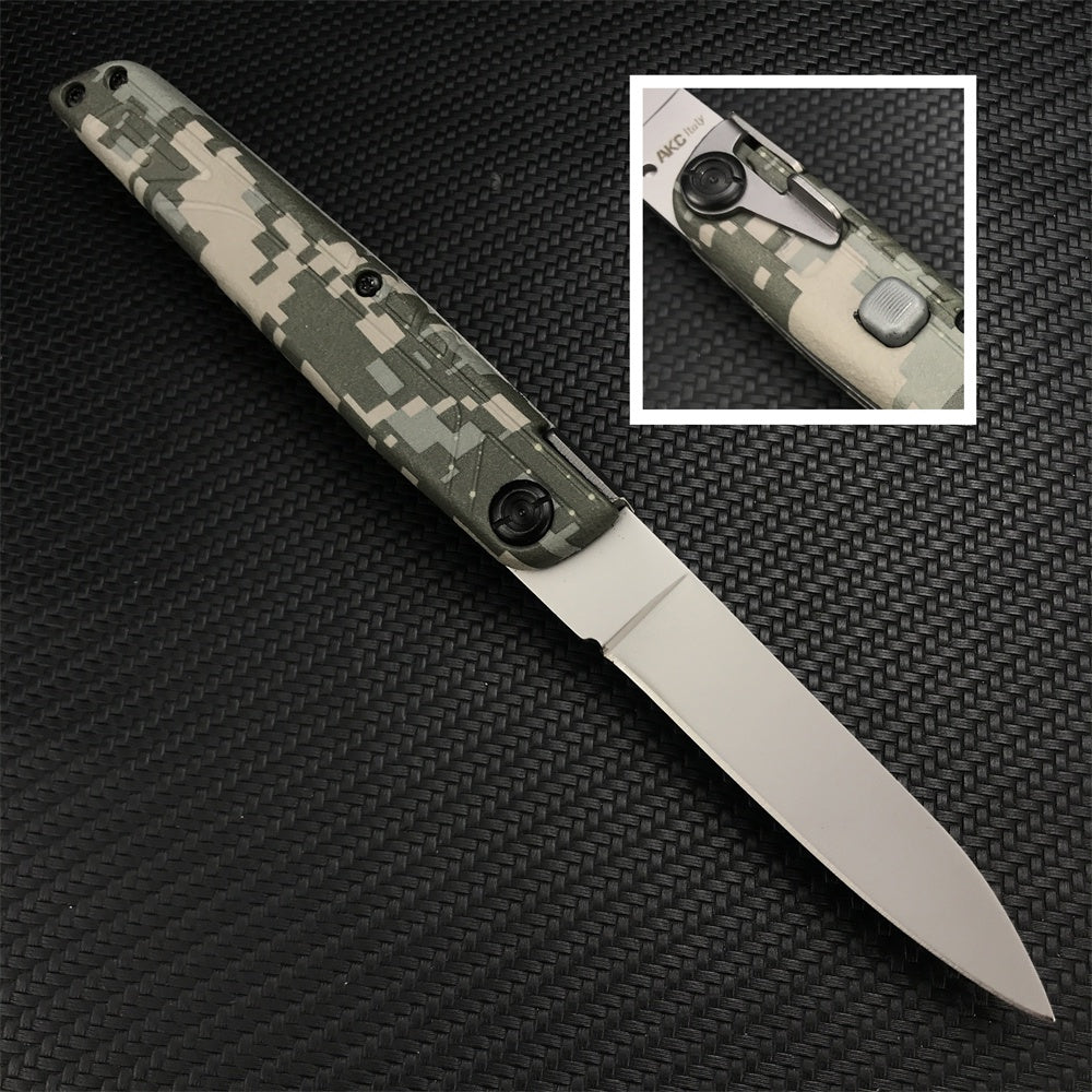 2022 New AKC ITALY LEVERLETTO Outdoor Hunting Pocket Knives Camouflage Handle Automatic of Assisting Spring Knife Survival Knife Camping Knife