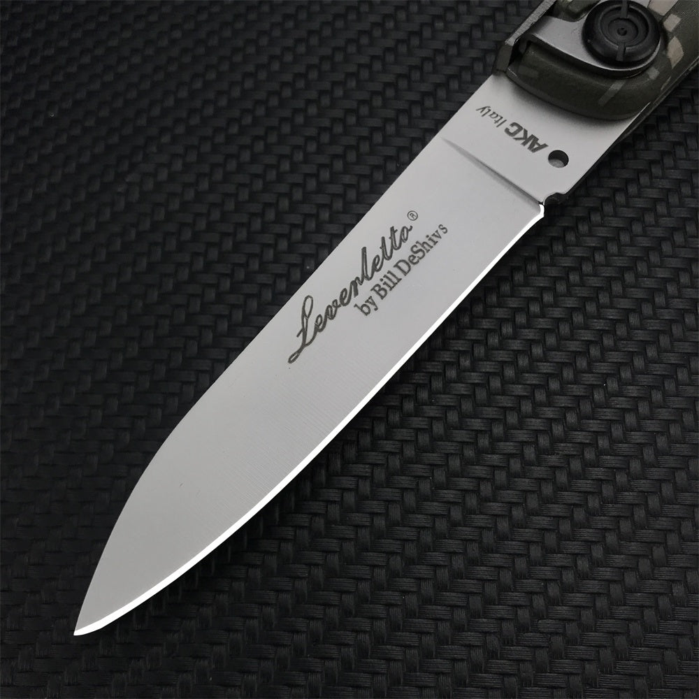 2022 New AKC ITALY LEVERLETTO Outdoor Hunting Pocket Knives Camouflage Handle Automatic of Assisting Spring Knife Survival Knife Camping Knife