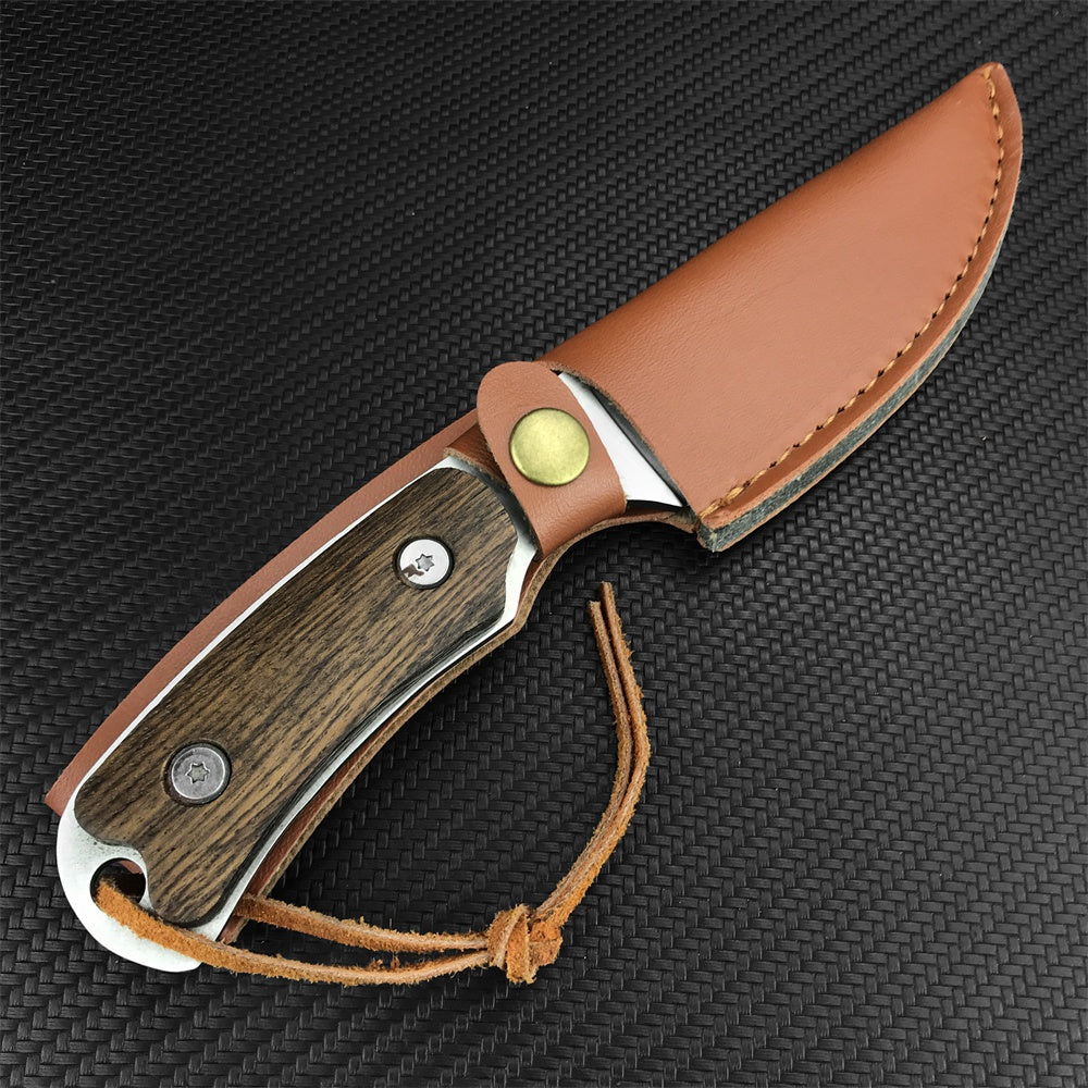 Tactical Fixed Blade Knife 7CR13 Mov Blade Copper Head and Colour Wood Handle Camping Hunting Knives Outdoor Survival Tools Dagge