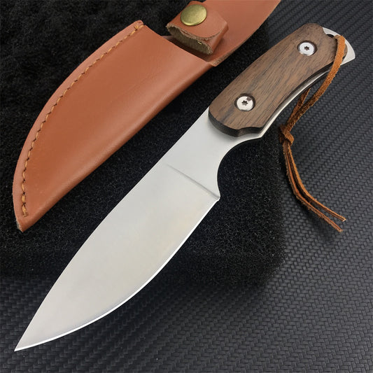Tactical Fixed Blade Knife 7CR13 Mov Blade Copper Head and Colour Wood Handle Camping Hunting Knives Outdoor Survival Tools Dagge