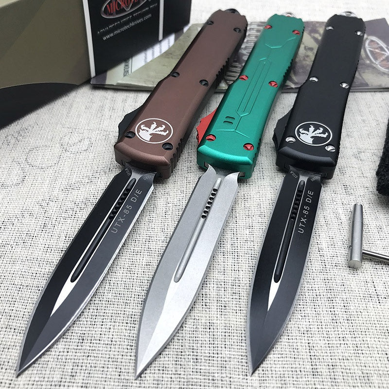 2022 New Microtech UTX-85 Automatic Spring Assisted Knife OTF Double Action Tactical Pocket Knife Outdoor Camping Hunting AUTO Switchblade Tanto Knife