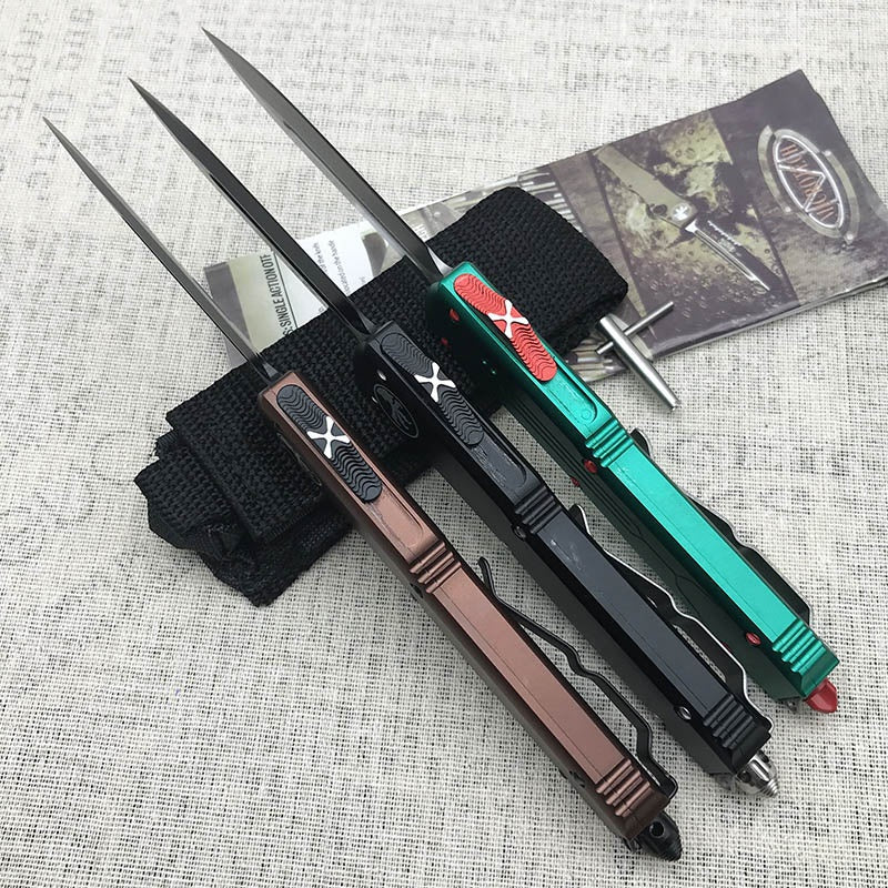 2022 New Microtech UTX-85 Automatic Spring Assisted Knife OTF Double Action Tactical Pocket Knife Outdoor Camping Hunting AUTO Switchblade Tanto Knife