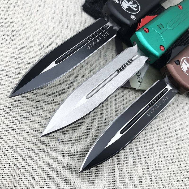 2022 New Microtech UTX-85 Automatic Spring Assisted Knife OTF Double Action Tactical Pocket Knife Outdoor Camping Hunting AUTO Switchblade Tanto Knife