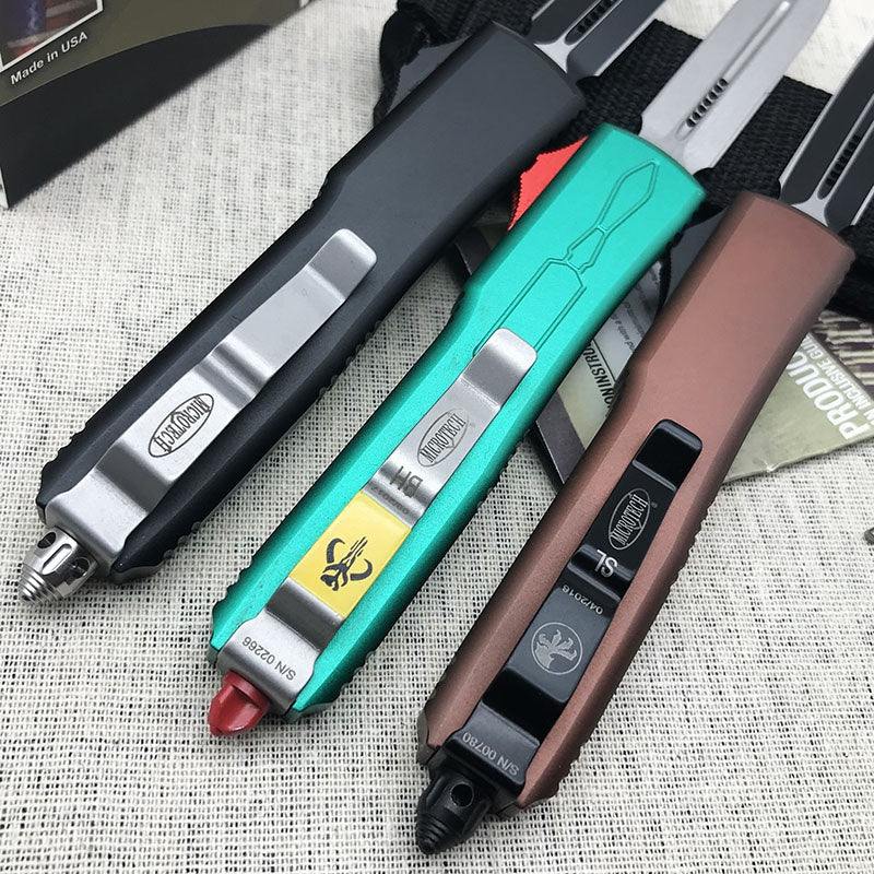 2022 New Microtech UTX-85 Automatic Spring Assisted Knife OTF Double Action Tactical Pocket Knife Outdoor Camping Hunting AUTO Switchblade Tanto Knife