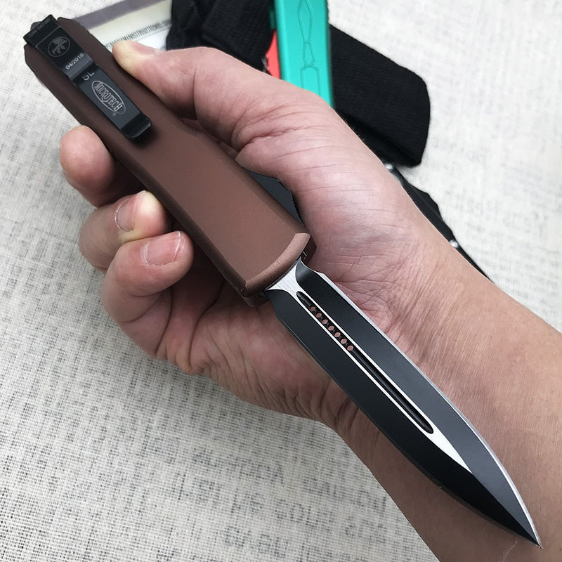 2022 New Microtech UTX-85 Automatic Spring Assisted Knife OTF Double Action Tactical Pocket Knife Outdoor Camping Hunting AUTO Switchblade Tanto Knife