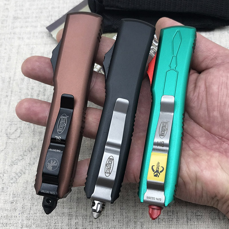 2022 New Microtech UTX-85 Automatic Spring Assisted Knife OTF Double Action Tactical Pocket Knife Outdoor Camping Hunting AUTO Switchblade Tanto Knife