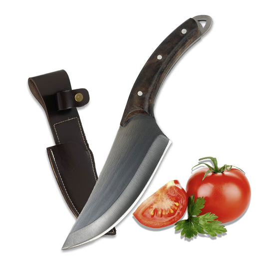 Palta Walnut Handle Viking Knife With Holster Chef Knife for Camping Outdoor Hunting Kitchen Knives High Quality Stainless Steel made in turkey