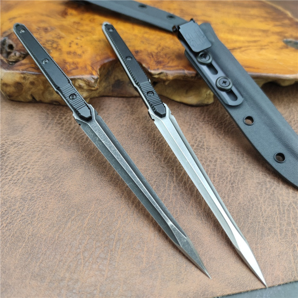 Aviation Aluminum Long Straight Handle 440C Steel Insulated Coated Tactical Dagger Knife Tools Benchmade Fixed Blade Knife 2 Styles