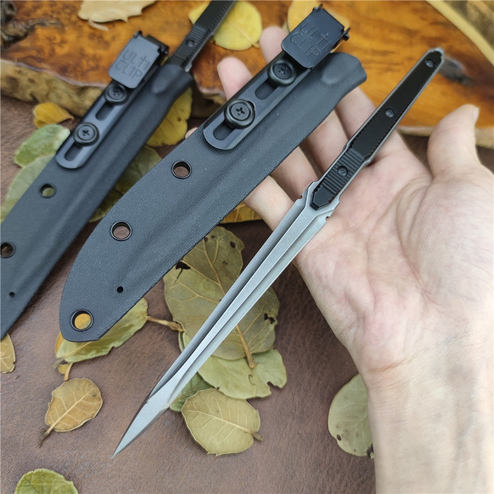Aviation Aluminum Long Straight Handle 440C Steel Insulated Coated Tactical Dagger Knife Tools Benchmade Fixed Blade Knife 2 Styles