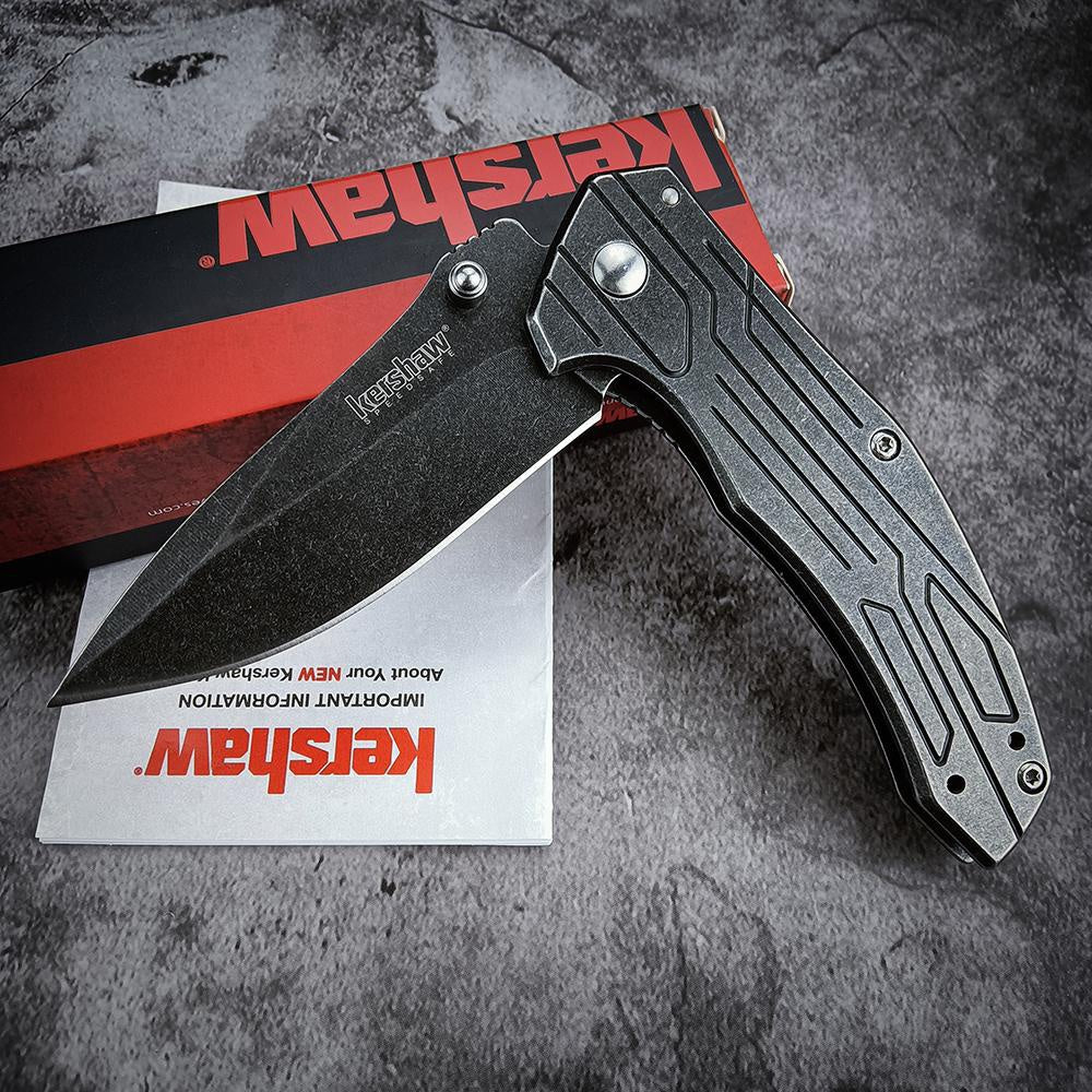 Kershaw 1346 Kingbolt Knife 2.8" Satin Plain Blade Silver Stainless Steel Handles Outdoor Hunting EDC Tools
