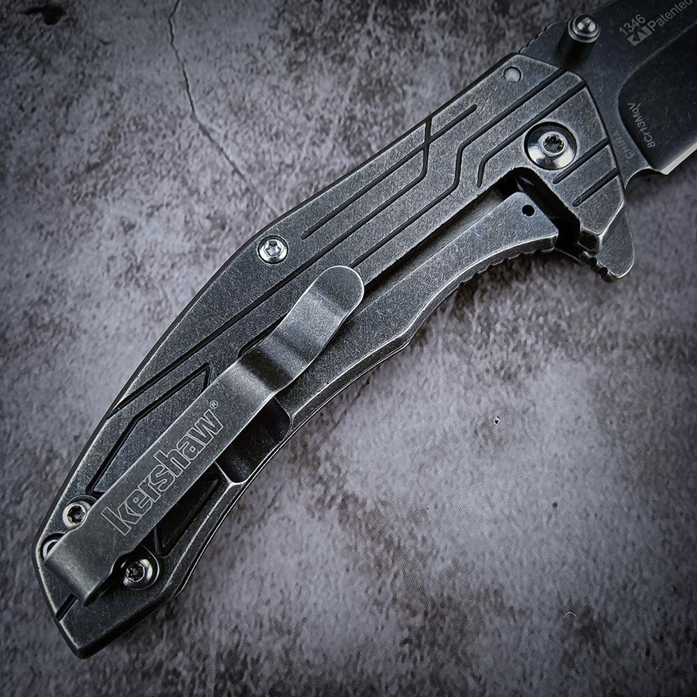 Kershaw 1346 Kingbolt Knife 2.8" Satin Plain Blade Silver Stainless Steel Handles Outdoor Hunting EDC Tools