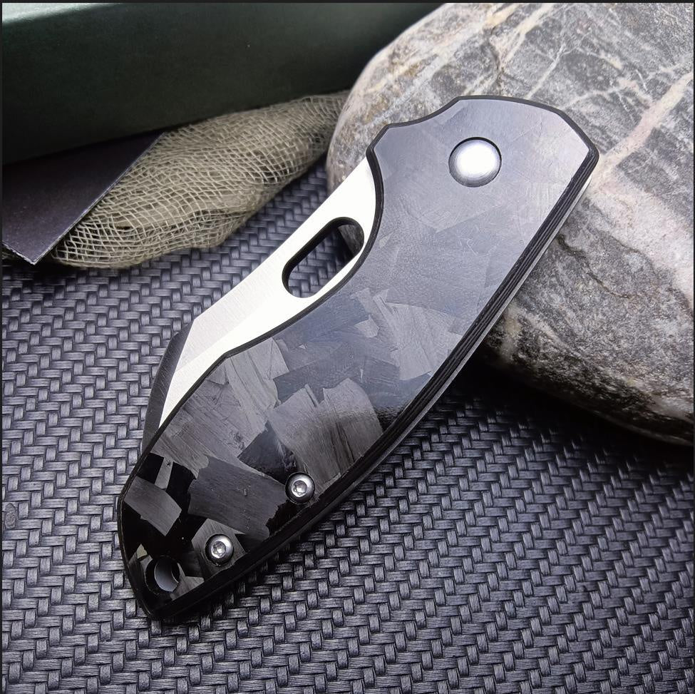CRKT Flat Out EDC Folding Pocket Knife: , Carbon fiber Handle Everyday Carry, Satin Blade, Assisted Open, Frame Lock, Deep Carry Pocket Clip 5311CF