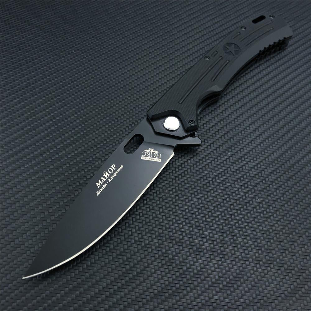2023 NOKS HOKC Tactical Spring Assisted Open Folding Pocket Knife RUSSIA Knife NOKS FINKA Bearing Flipper Folding Knives D2 Blade Black G10 Handle