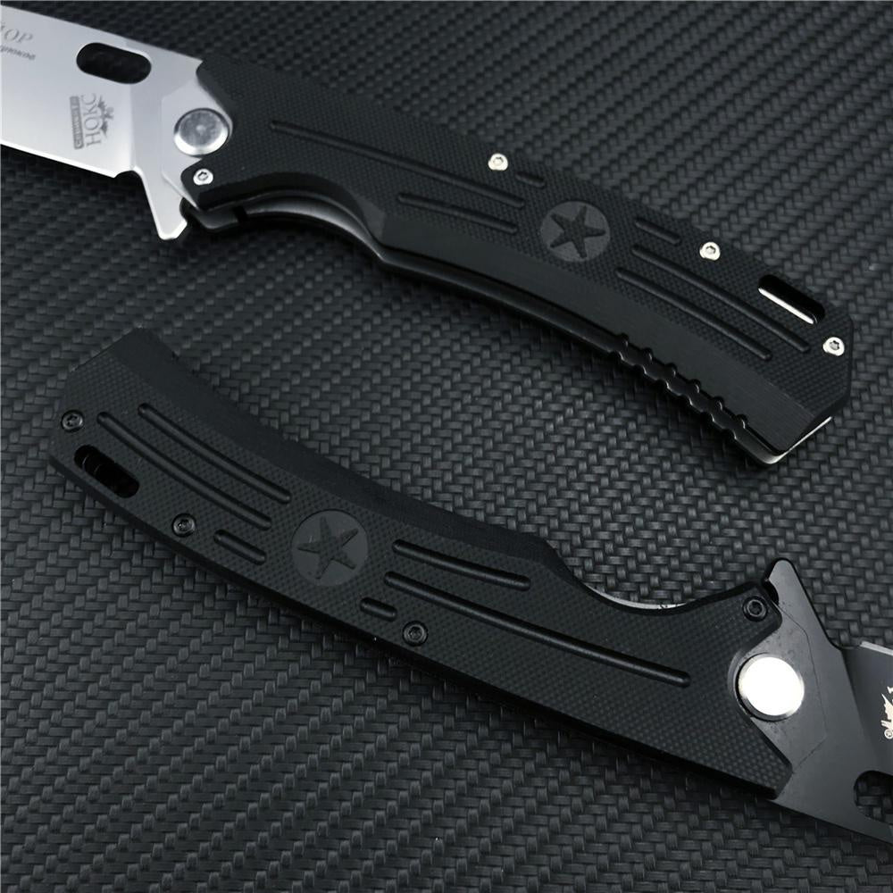 2023 NOKS HOKC Tactical Spring Assisted Open Folding Pocket Knife RUSSIA Knife NOKS FINKA Bearing Flipper Folding Knives D2 Blade Black G10 Handle