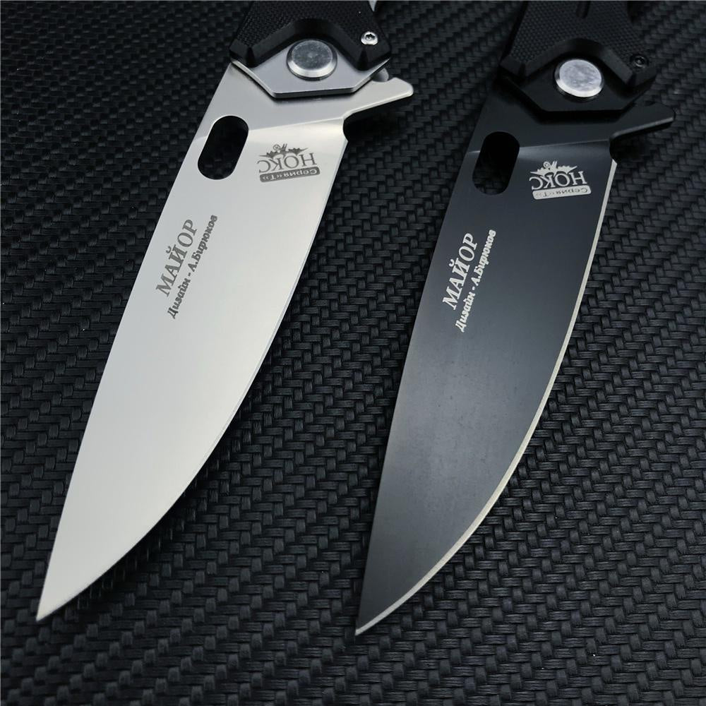 2023 NOKS HOKC Tactical Spring Assisted Open Folding Pocket Knife RUSSIA Knife NOKS FINKA Bearing Flipper Folding Knives D2 Blade Black G10 Handle