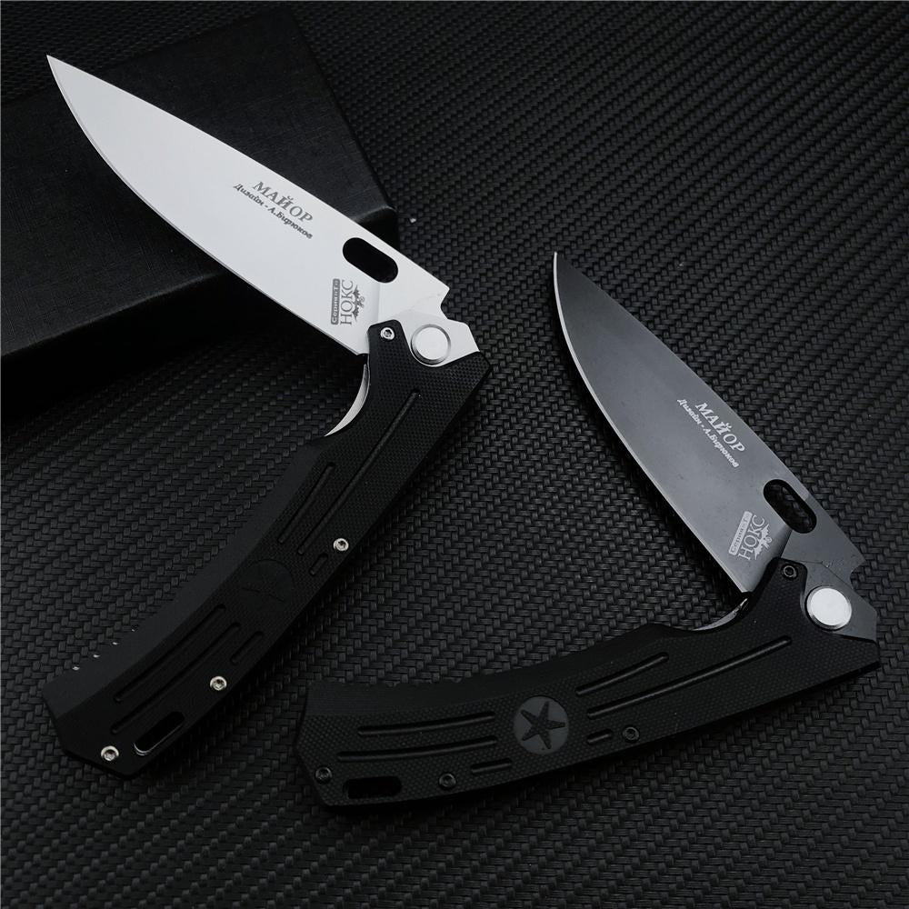 2023 NOKS HOKC Tactical Spring Assisted Open Folding Pocket Knife RUSSIA Knife NOKS FINKA Bearing Flipper Folding Knives D2 Blade Black G10 Handle
