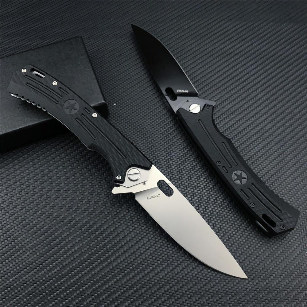 2023 NOKS HOKC Tactical Spring Assisted Open Folding Pocket Knife RUSSIA Knife NOKS FINKA Bearing Flipper Folding Knives D2 Blade Black G10 Handle
