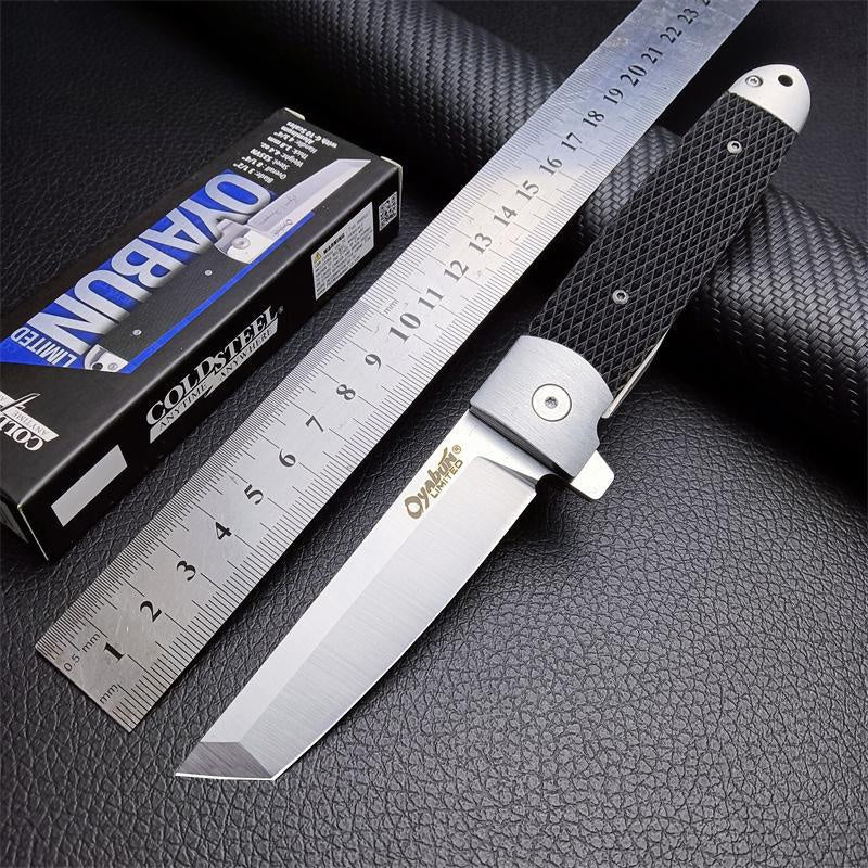 Cold Steel Oyabun Folding Pocket Knife 3.54\  S35V Tanto Blade Black G10 Handle EDC Tactical Survival Hunting Flipper Knife Outdoor Camping Tool