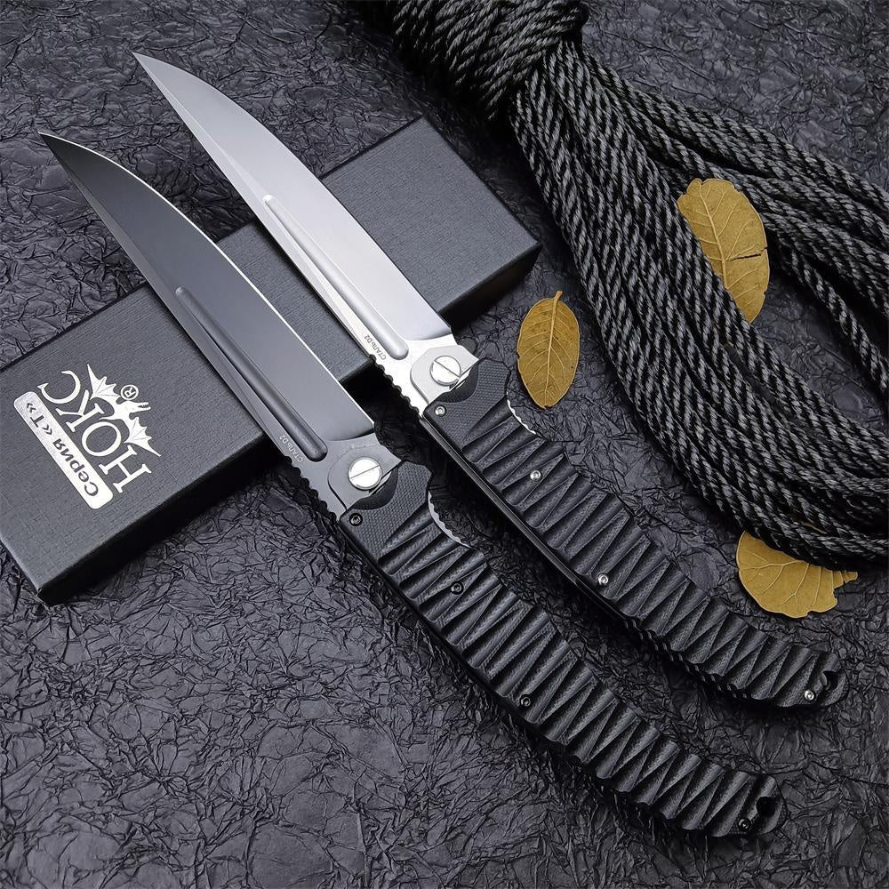12" Hokc ABATAB Knife D2 Blade BLACK G10  Folding Pocket Knife EDC Hunting