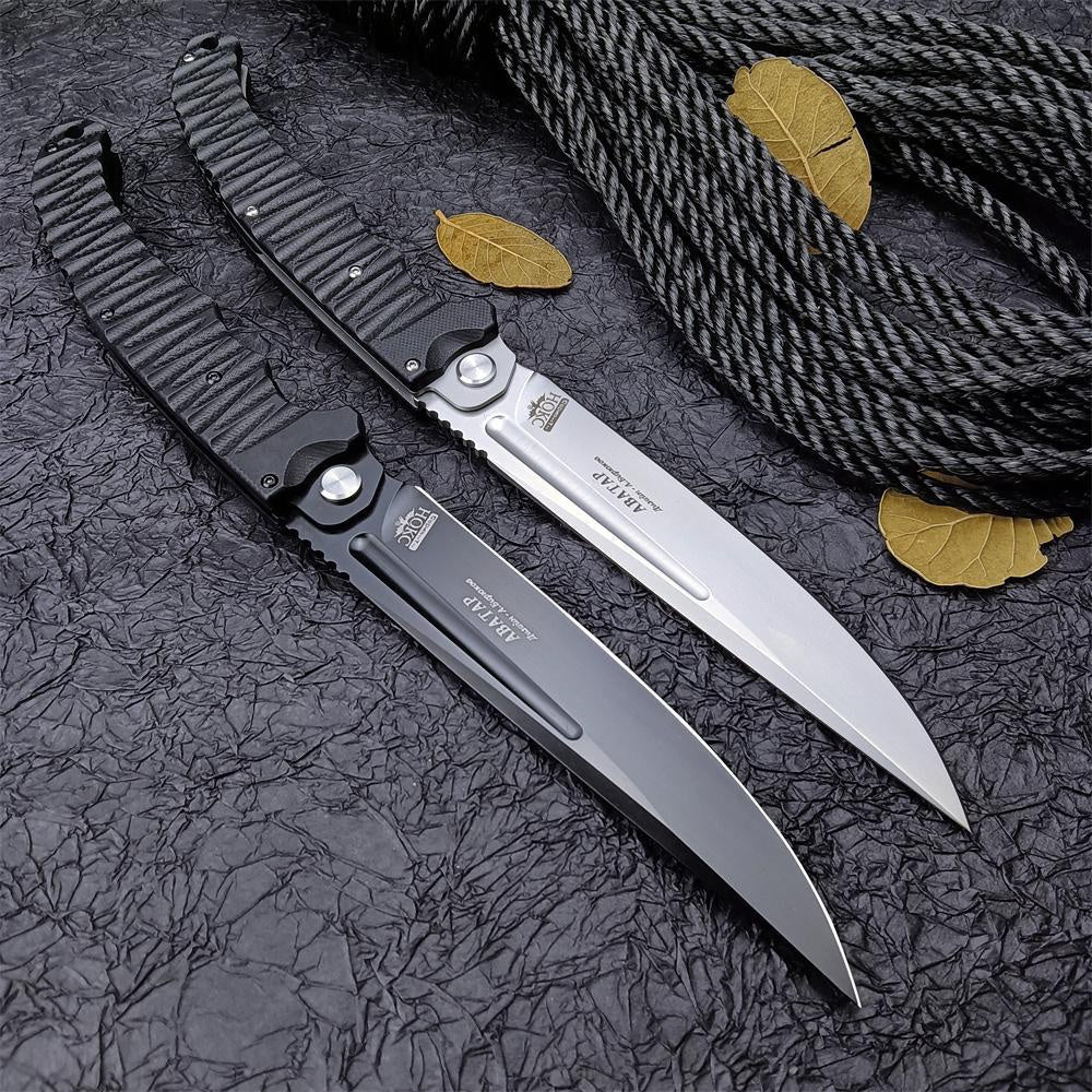 12" Hokc ABATAB Knife D2 Blade BLACK G10  Folding Pocket Knife EDC Hunting