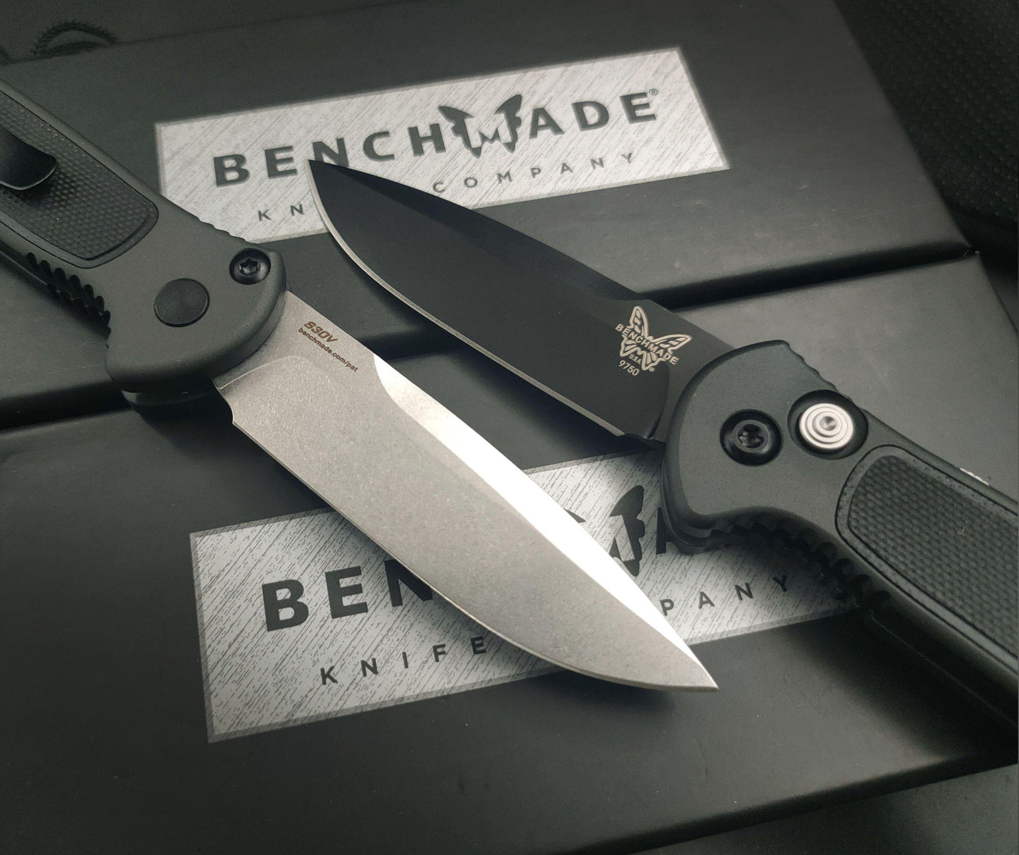 New Benchamde 9750 Mini Coalition S30V Steel Blade Titanium Alloy +G10 Handle Spring Assisted Portable Survival Dagger Tactical Folding Pocket Knife AUTO Knives