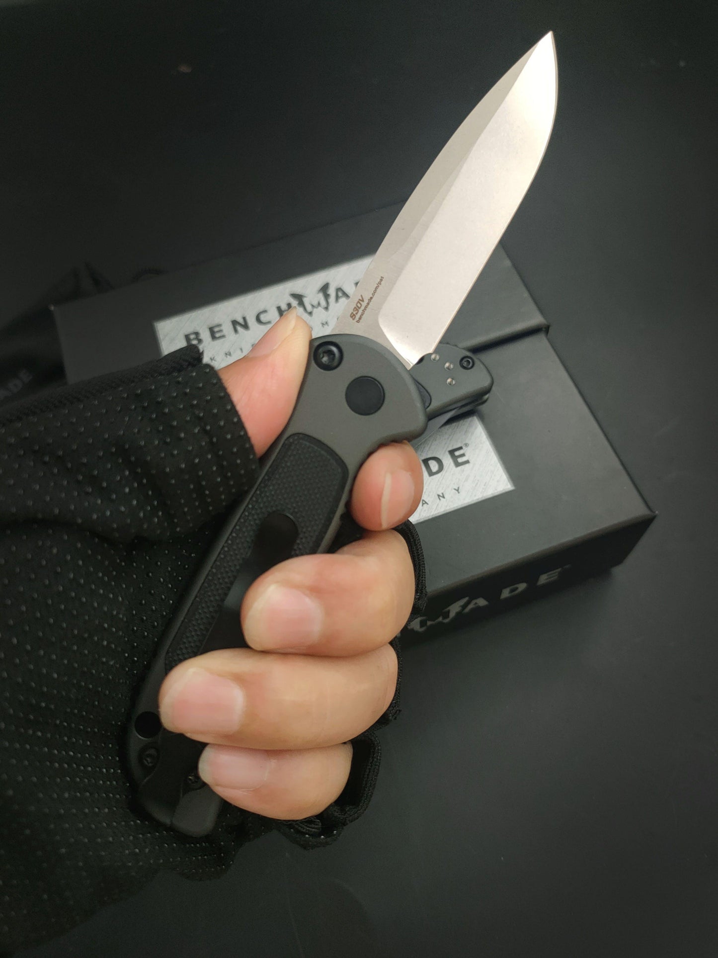 New Benchamde 9750 Mini Coalition S30V Steel Blade Titanium Alloy +G10 Handle Spring Assisted Portable Survival Dagger Tactical Folding Pocket Knife AUTO Knives