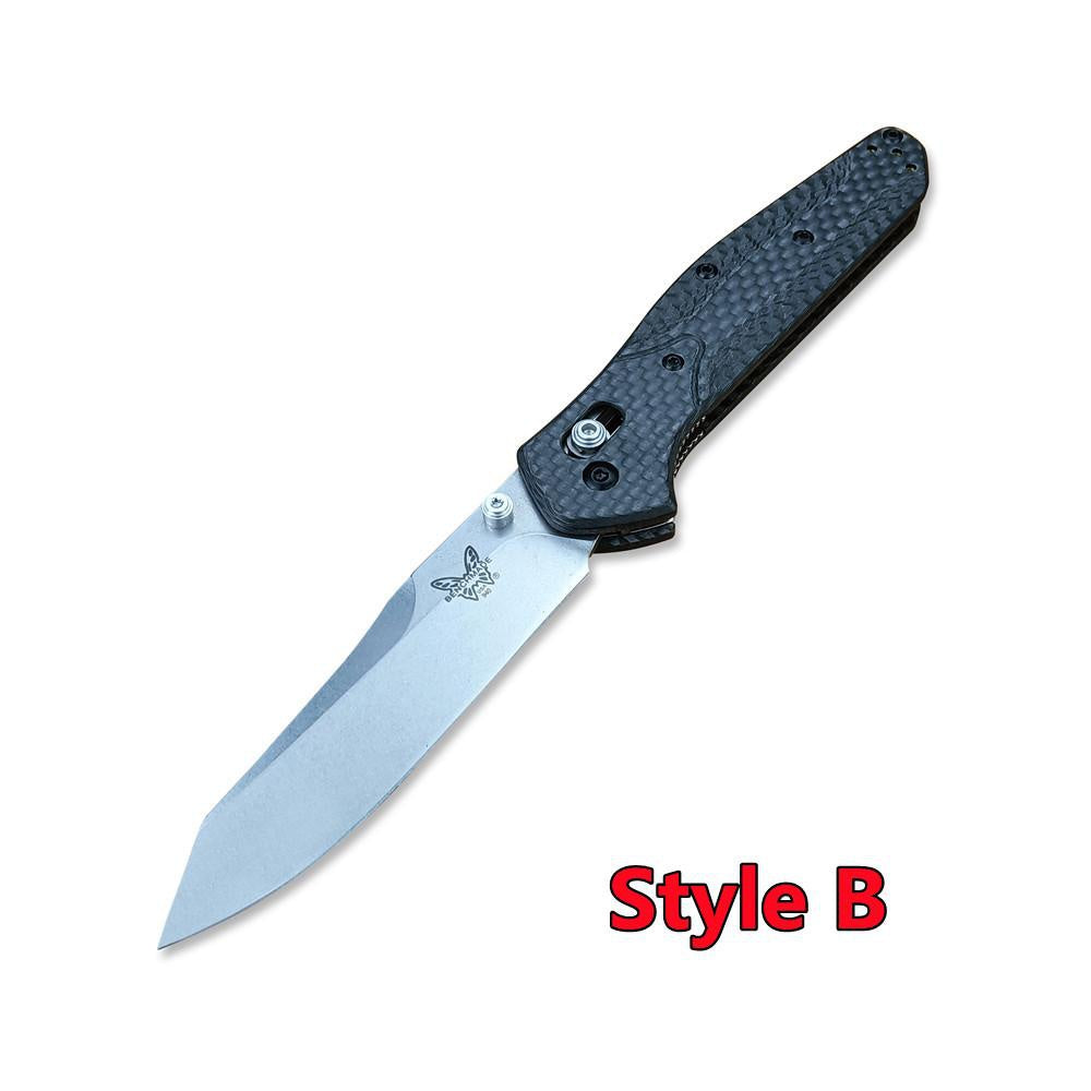 Top Quality Benchmade 940-1 EDC Knife, Reverse Tanto Blade, Plain Edge, Satin Finish, Black Carbon Fiber Handle,outdoor Hunting Tactical Knife